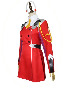 Anime Riided Null Kaks Cosplay Kostüüm KALLIS aastal FRANXX 02 Tüdrukud Naine Seelik Kleit Punane Mantel Pikad Juuksed Roosa Parukas Headdress