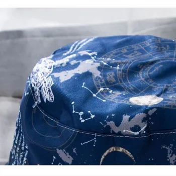 Harajuku Star Double-sided Kopp Müts Unisex Suvel Street Reisi Päike Müts Puuvillane Värvimine Tähtkuju Seeria Kopp Müts