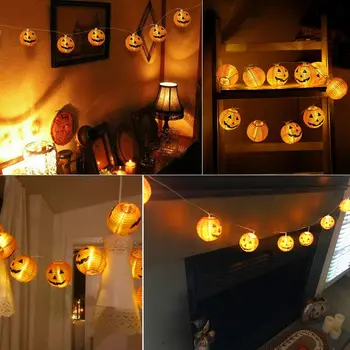 1,5 M 10LED Halloween Pumpkin Laternate String Tuled Aku Jõul Oranž Kõrvits Tuled Halloween Sise-Kaunistused