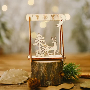 DIY Loominguline Väike Õõnes Jõulud Puidust Kaunistused Koju jõulupidu Ornament Kaunistused Lapsed Kingitus Tarvikud