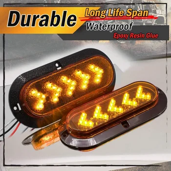 Paat LED Valgus, 2tk 6in Amber 25LED Saba Kerge, Veekindel Ovaalne Piduri Stop Lamp Paat ATV Veoauto Haagis