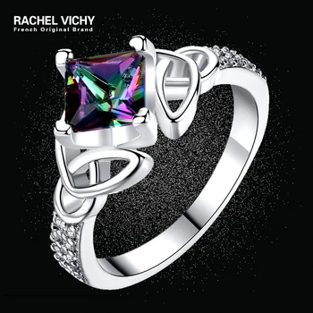 RACHEL VICHY Uus Mood Värviline kristall Ehted Crystal Lmperial Crown Sõrme Sõrmus Naistele Tüdruk Kena Ehted kingitus WL-R456