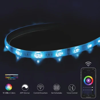 LED Ribad Tuled, WiFi Smart RGB LED App Kontrollitud valguskaabel Veekindel Värviga LED Ribad Magamistoaga Kodu