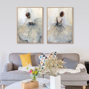 Elegantne balletitantsija Plakatid ja Trükib Foto Põhjamaade Stiilis Tüdruk Portree Kingad Seina Art-Pildid Lõuendile Maali Home Decor