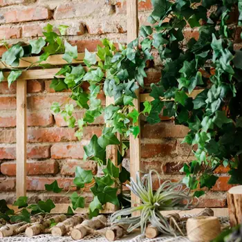 Dropshipping!5tk kunstliku rohelised taimed, viinapuude, roomav lilled, rotangist, pilliroost rippuvad, kodu poole seina riputamise teenetemärgi