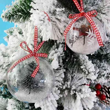 24 Pallid/Partii DIY 70mm Jõulupuu Rippuvad Palli Läbipaistev Pall, Läbipaistev Plastik Täidetud Palli Ornament