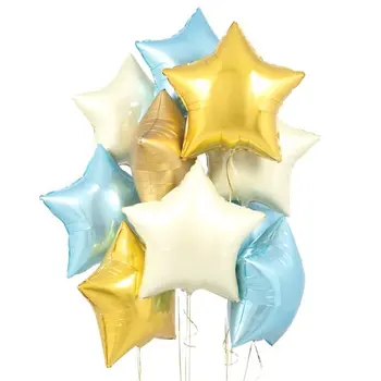 6tk Baby Shower Globos 18 tolline Kuld Sinine White star heelium foolium Õhupallid tüdruk poisi 1. Sünnipäeva Pidu Asjade Decor Puhas värv