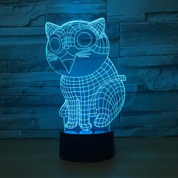 3d LED Öösel Tuled 7 Värvid Muutuvad usb Lõigatud Kassi Kuju Tabel laualamp Bluetooth Kõlar Valgustus Kodus Magamistoa Osa Decor