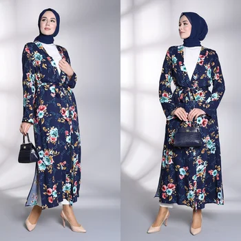 Naiste Mustriga, Pikk Varrukas Nelja Hooaja Abaya Kleit Moslemi Hijab Riietus seal kaftan Ramadaani Islami Made in Turkey