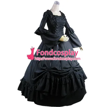 Gooti Lolita Punk Keskaegne Kleit Must Pikk Õhtu Kleit Jope Tailor-made[CK1429]