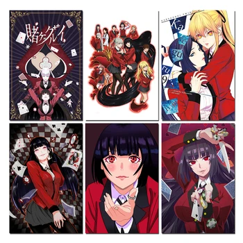 Kakegurui Jabami Yumeko Anime seriaal Poster Art Prints Silk Lõuend Tapeet Dekoratiivse Seina Pilt elutuba-001