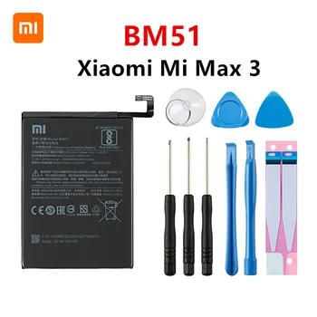 Xiao mi Orginaal BM51 5500mAh Aku Xiaomi Mi Max 3 Max3 MAX3 BM51 Kõrge Kvaliteediga Telefoni Asendamise Patareid +Tööriistad