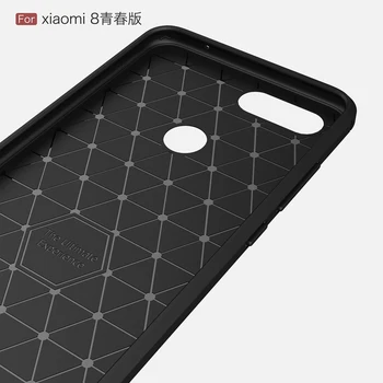 Silikoon Juhtudel Xiaomi Mi 8 Lite kuulu Pehme süsinikkiust Tagasi Mi 8 Noorte Kaas Xiaomi Mi 8 Lite Shell 5.26