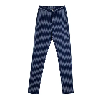 Sinise Vintage Triibulised Püksid naiste Kõrge Vöökoht Denim Skinny Püksid Püksid
