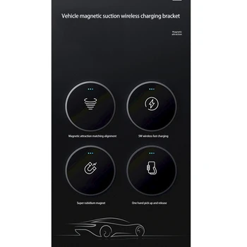 15W Auto Juhtmeta Laadija Mount Magnet Adsorbable Telefoni Auto Omanik iPhone 12 12 Pro Max 12 Mini Kiire Laadimine