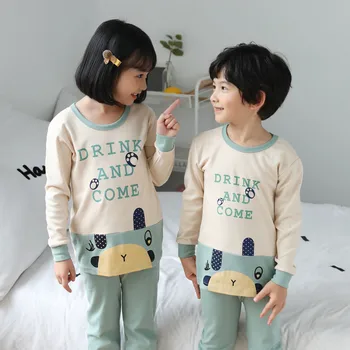 Talvel 2019 Puuvillane Pidžaama Komplekt Sügisel Poisid Tüdrukud Kodus Riided Cartoon Tshirt+Püksid Pijamas Sobivad Beebi Sleepwear Pidžaamad Lastele
