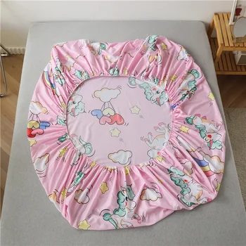 Mood klassikaline Ükssarvik cartoon pere Paigaldatud leht voodilinad kate Bedspread Ring elastne 120*200*30cm 180*200*30cm
