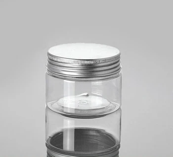 120G läbipaistev PET koor pudel Alu kaane ,LEMMIKLOOMA 4 unts kosmeetika paak tühi ,120 g läbipaistvast plastikust koor jar hulgimüük