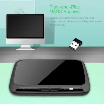 H18+ Traadita Õhu Hiirt, Mini Klaviatuuri Full screen touch 2.4 GHz QWERTY Klaviatuur Touchpad koos Taustvalgustuse Funktsioon Smart TV PS3