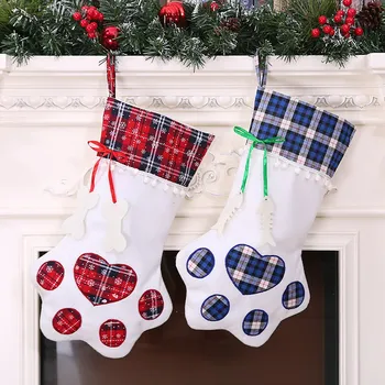 Jõulud ladustamine Sokid Lemmiklooma Koera Käpa kingikoti Xmas Tree Kaunistused Chrismas Kaunistused Koju Navidad 2020 head Uut Aastat 2021