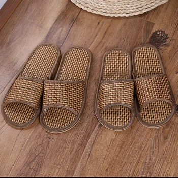 Bambusest Ja Rotangist Muru Sussid Paar Kodus Põrandale Õlgedest Matt Slaidid Suvel Sise-Non-Slip Sandaalid Kerge Lihtsus Varbavahed