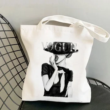 Mood 2021 Shopper Kuninganna Vogue Trükitud Kott naiste Harajuku shopper käekott tüdruk Õla ostukott Lady Lõuend Kott
