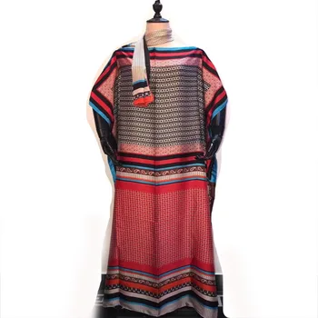 Elegantne trükitud itaalia Siidist Kleidid pikkus 145 cm bustline 100 cm Dashiki Pool maxi kleidid Aafrika kleidid naistele