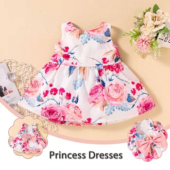 ISHOWTIENDA Väikelapse Baby Tüdrukud, Suvi Trükitud Päitsed Kleit Printsess Kleit Летние Платья 2021 Suvine Kleit Vestidos De Verano