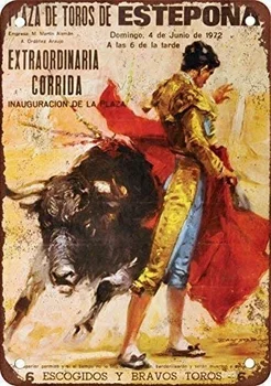 Vintage Vaadata Replica Metallist Märk,1972 Härjavõitlus Hispaanias A498 Kohv Õlu Märk Mood Kleebised Kohvi Decor Plakat