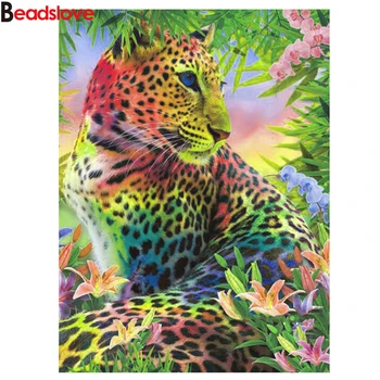 Leopard maali 5D DIY Diamond Maali Täis Ruut, ring Diamond Drill Tikandid ristpistes Komplektid värv Loomade Mosaiik Decor