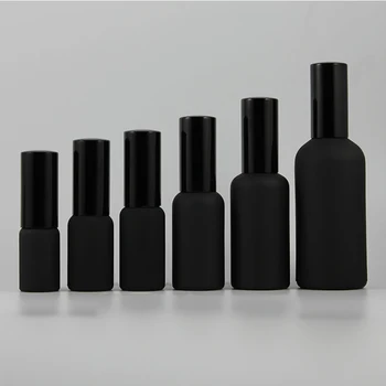 50tk hulgi-100 ml klaasist musta külm emulsioon pakendis must pump, tühi must 100ml pudel, kosmeetikatoodete ja vedel kreem