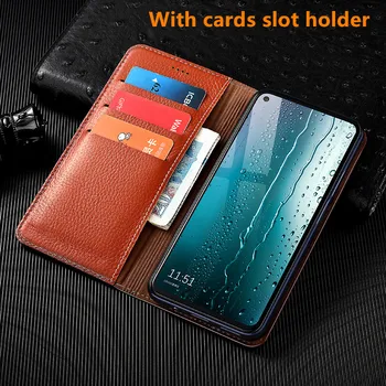 Luksus naturaalsest nahast rahakott telefoni puhul kaardi tasku Meizu 17 Pro/Meizu 17 telefoni kott magnet omanik funda coque seista capa