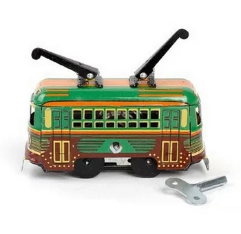 [Naljakas] Täiskasvanud Kollektsioon Retro likvideerida mänguasi Metallist Tina liikuva trammi-bussi auto mudel Mehaaniline Kellavärk mänguasi näitajad mudel lapsed kingitus