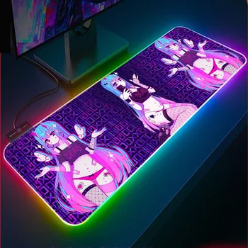 Moneko Anime Game Mouse Pad RGB-Mini Sülearvuti Klaviatuur Pad Lock Dsek Matt LED Värv Hele Mouse Pad XXL Gamer-Mängude Tarvikud