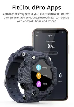 RÜNNAK Smart Watch Meeste Fitness Tracker Südame Löögisagedus, vererõhk Ekraan Puutetundlik Väljas Sport Pedometer Smart Kellad
