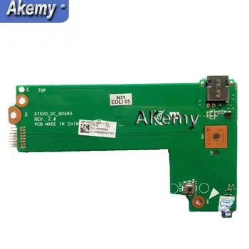 Akemy Originaal Asus X75A X75V X75VD DC JUHATUSE X75VD_DC_BOARD REV:2.0 60-NC0DC1000 Testitud Kiire Laev