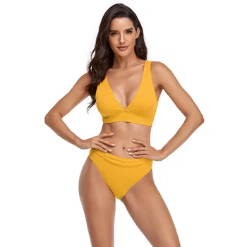 Kollane Push-Up bikiinid Brasiilia ujumistrikoo 2021 naine seksikas ujumispüksid värviga beach puhkus supelrõivad jagada Mikro Beachwear