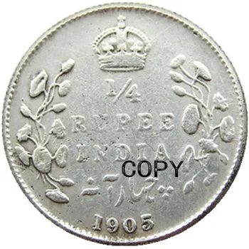 AASTAL(09) India 1/4 Ruupia 1905 Vana hõbetatud Koopia Mündid