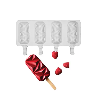 4-hole Jäätis Silikoon Hallituse DIY Popsicle Tegemise Vahend, Omatehtud Popsicle Hallituse Magustoit Sügavkülmik Juice Ice-Maker Köök Tööriistad