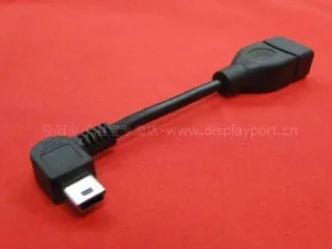 Xiwai USB A Female Vasakule Painutatud 90 Kraadi 90 Mini-USB (Isas-OTG Host Kaabel 10cm