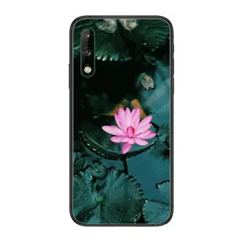 Mood ilus lotus lilled Selge Telefoni Puhul Huawei Y 5 6 7 8 9 A P S Pro 2020 2019 Must Etui Coque Hoesjes Koomiline Fas