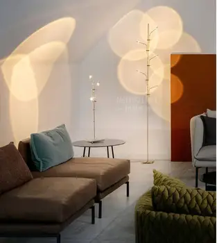 Minimalistlik loominguline LED valguse ja varju põranda lamp, elutoas diivan lamp itaalia kunsti projektsioon Päikeseloojangut disainer põranda lamp