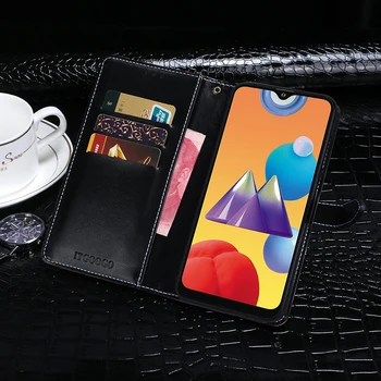 Samsung Galaxy M01S Core Juhul Katta Krokodill Tera Nahast Flip Case For Samsung Galaxy A10S Core Katab Äritegevuse Telefoni Puhul