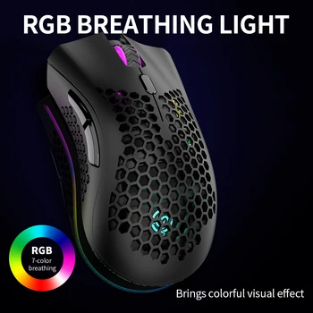 2.4 G Wireless Gaming Mouse Laetav Hiire RGB Valguse Mõju 3 DPI Reguleeritav Lohkus välja Kärgstruktuuri Shell Gamer Hiirte