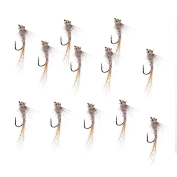 12 Tükki Wet Fly Messing, Kuldne Pea Forell, Harjus Kalapüügi Lendab Ostmisele Bead Head Nümf Simulatsiooni Putukate Meelitada Konks