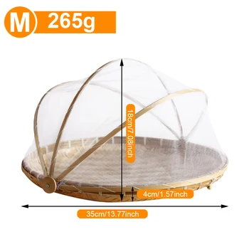 S/M/L Kootud Ladustamiseks Salve Käsitsi valmistatud Bambusest Konteiner kaanega Anti-mosquito Hoiustamise Korve Net Telk Home Decor