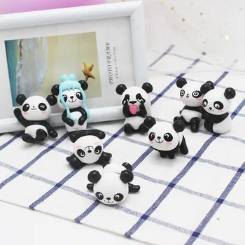 8 Mudelid Mänguline Versioon Panda Kuju Nukk Siseruumides Laua Peal Mini Aed DIY Micro Maastiku Tarvikud Armas Kook Teenetemärgi