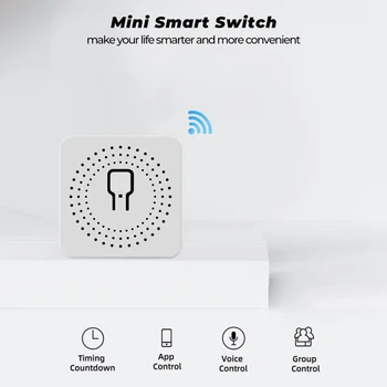 Tuya Mini DIY WiFi Smart Lüliti 16A 2-Way LED Relee App hääljuhtimine
