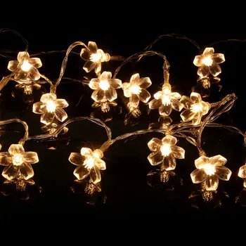 Ploomi Lill LED-jõuluküünlad AA Akuga 1,2 M 2.2 M Puhkus Pulm Teenetemärgi String Haldjas Tuled Vanik