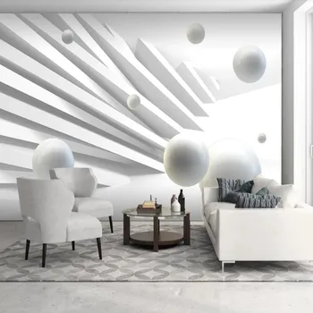 Milofi custom 3D abstraktse kolmemõõtmeline line palli TV taustapildina seinamaaling